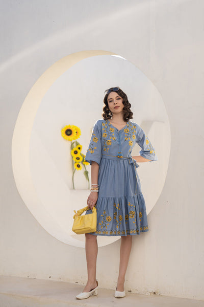 Moonstone Grace Embroidered Dress