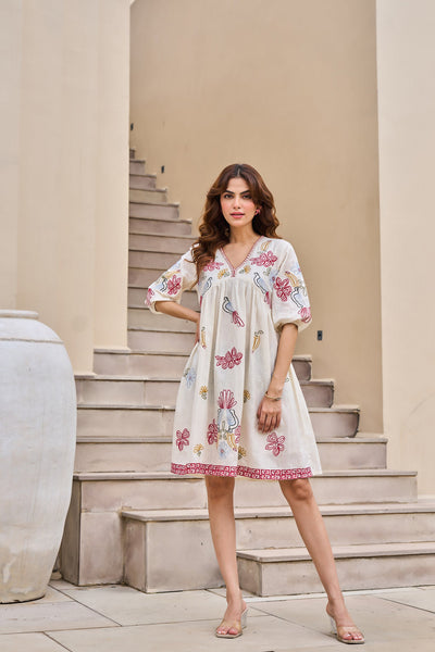 Blooming Daisy Embroidery Dress