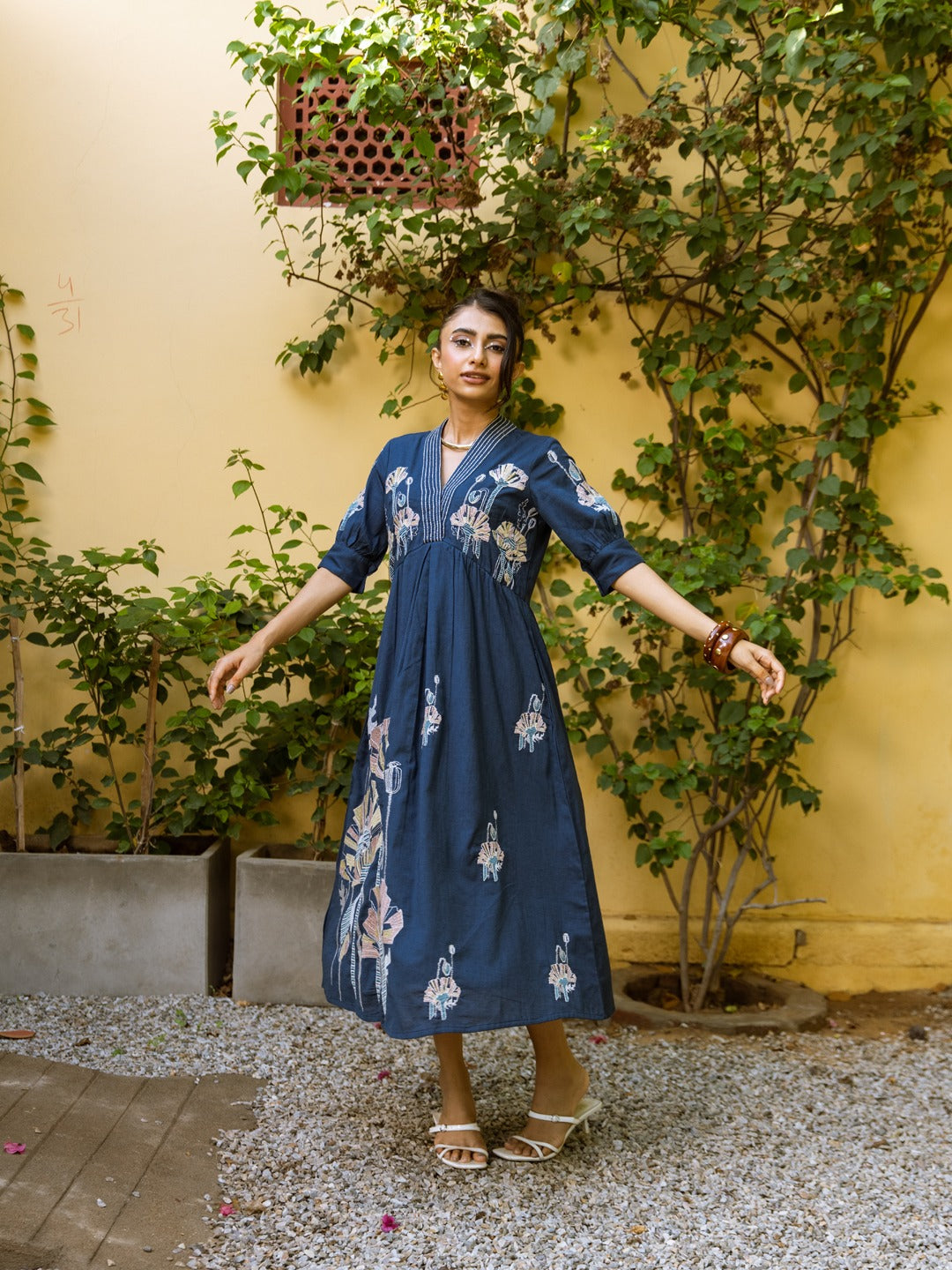 Trinelle Embroidered Cotton Dress