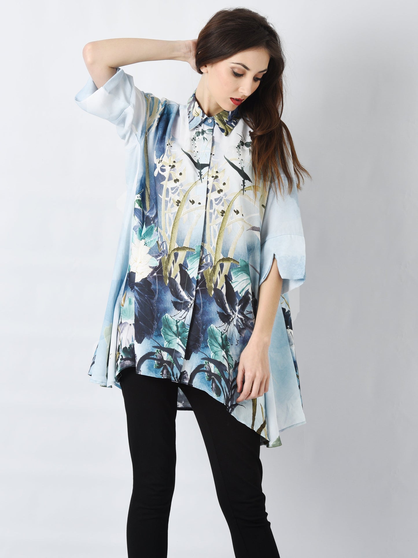 Blue Lotus Accent Shirt