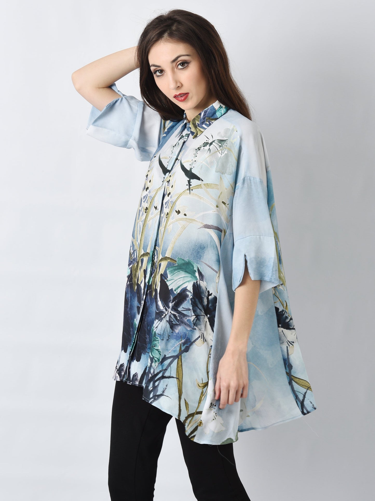Blue Lotus Accent Shirt