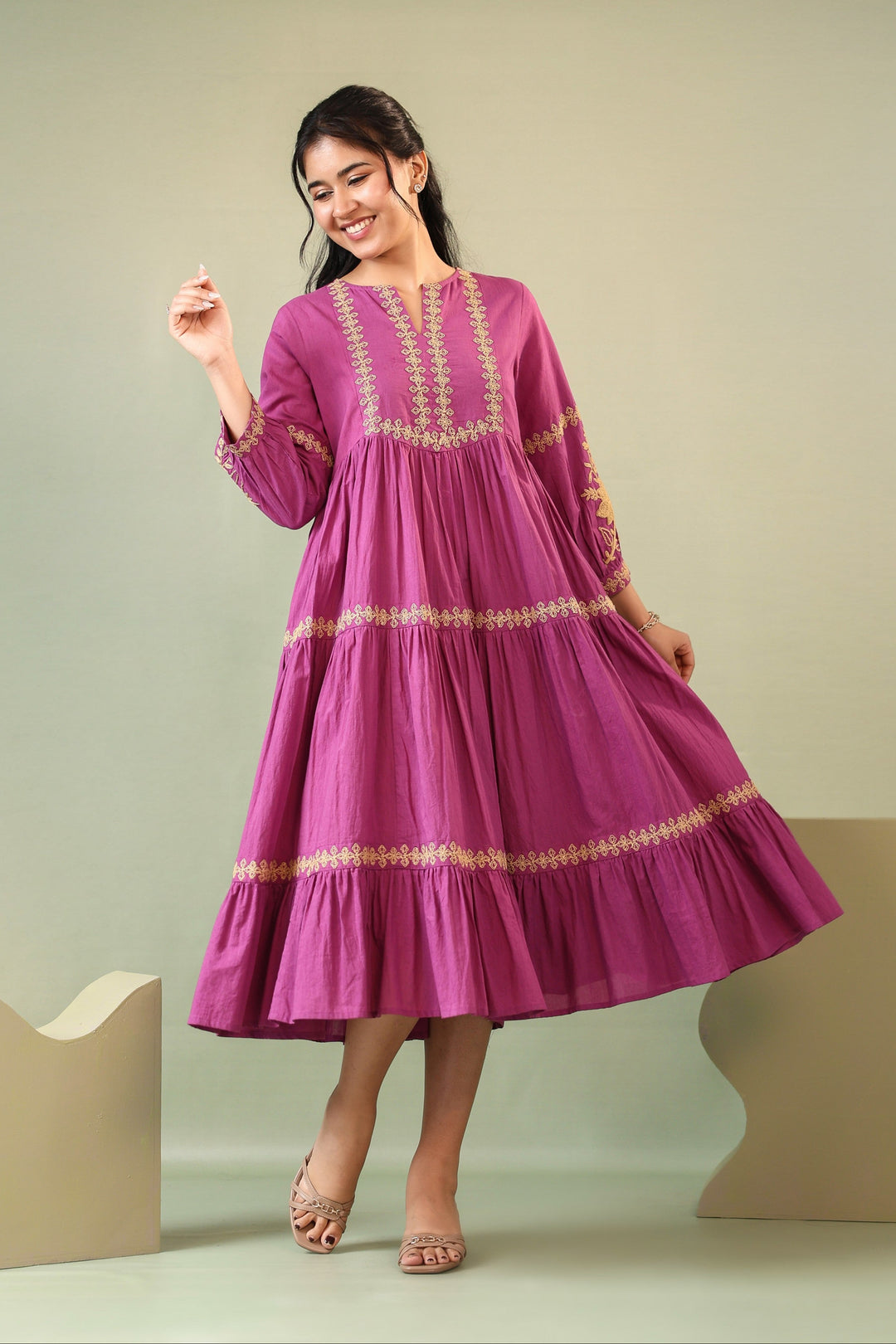 Munselle Elegance Embroidered Dress