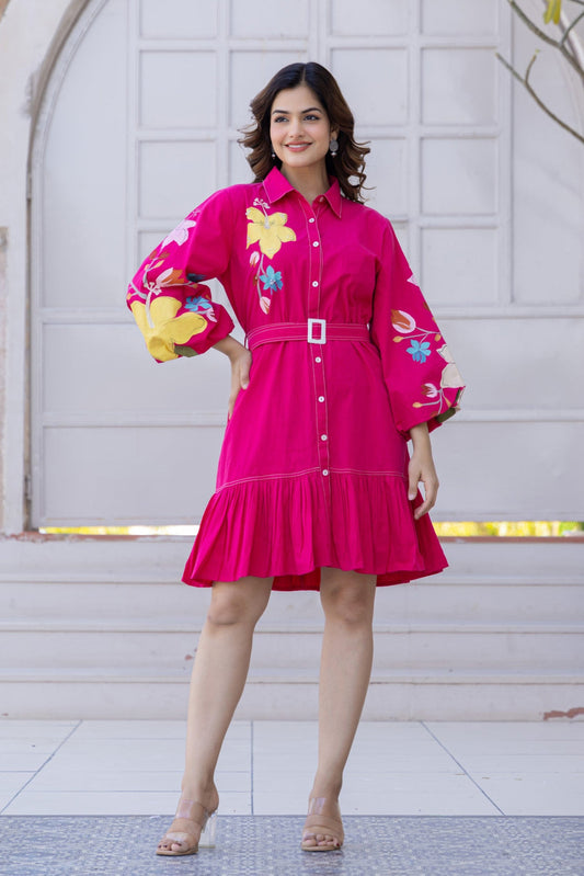 Spring Blossom Embroidered Dress