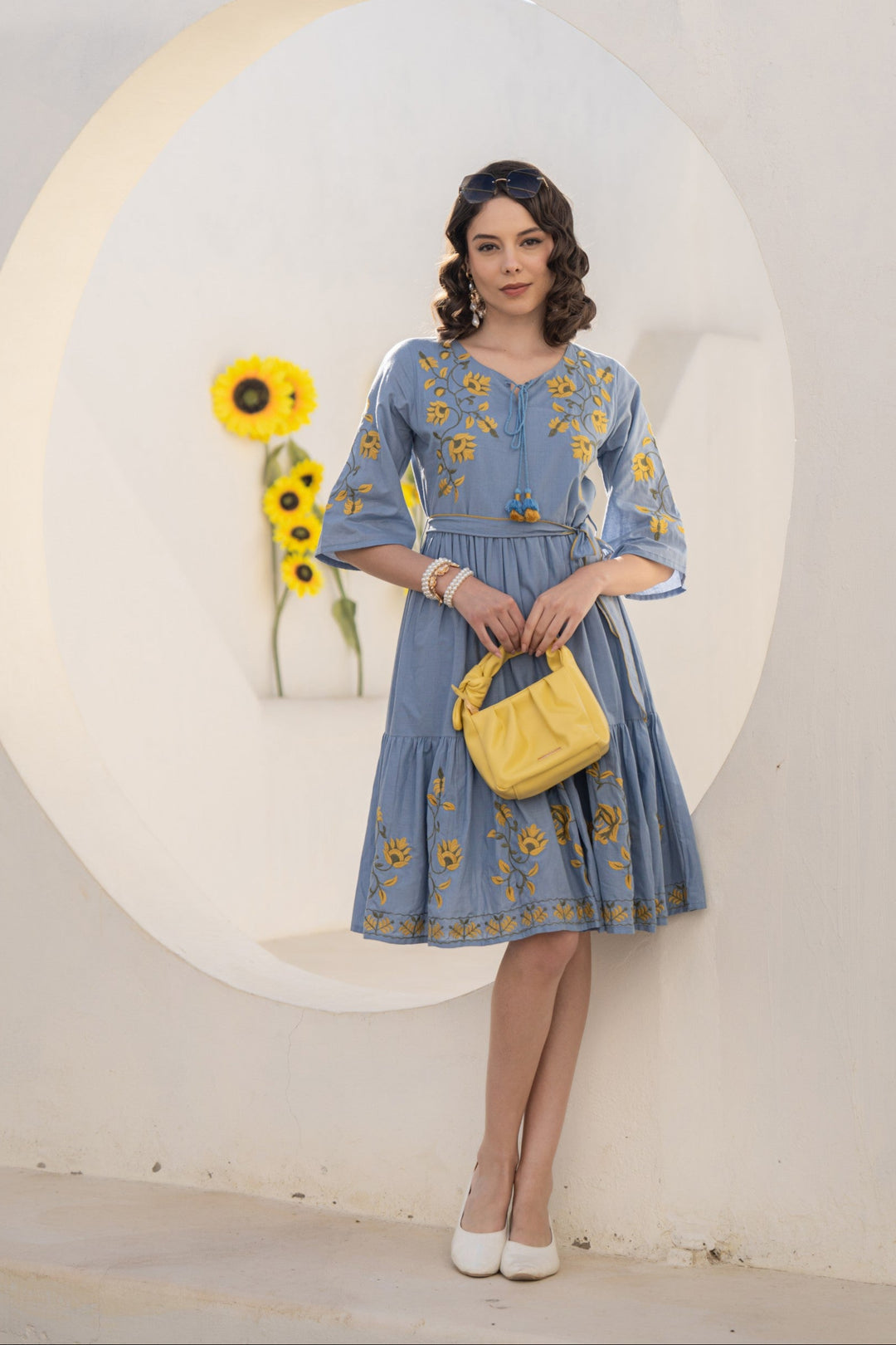 Moonstone Grace Embroidered Dress
