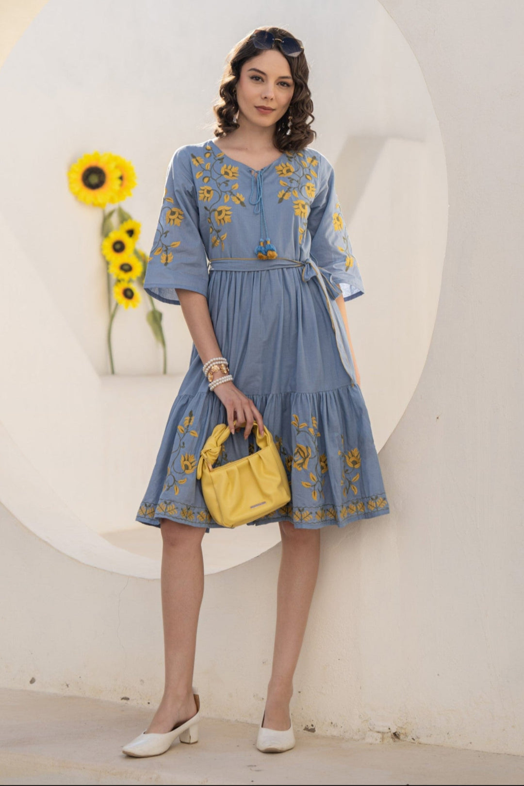 Moonstone Grace Embroidered Dress