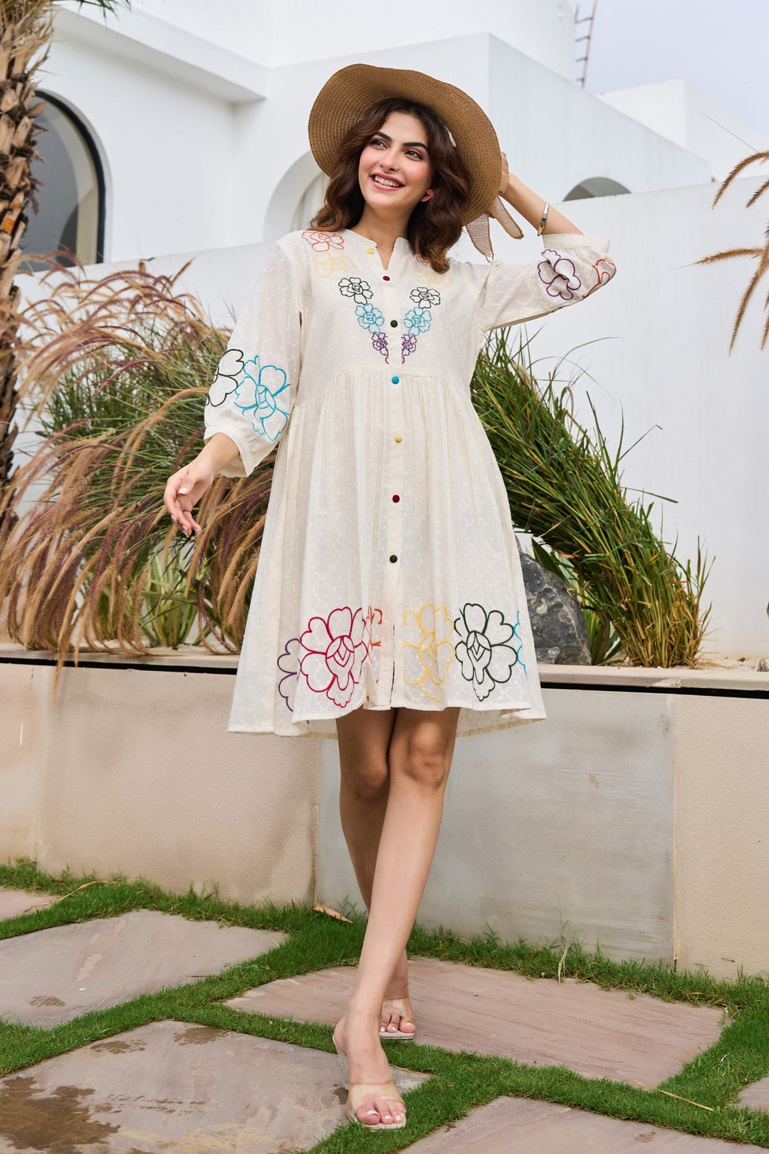 Elegant Merino Embroidered Dress