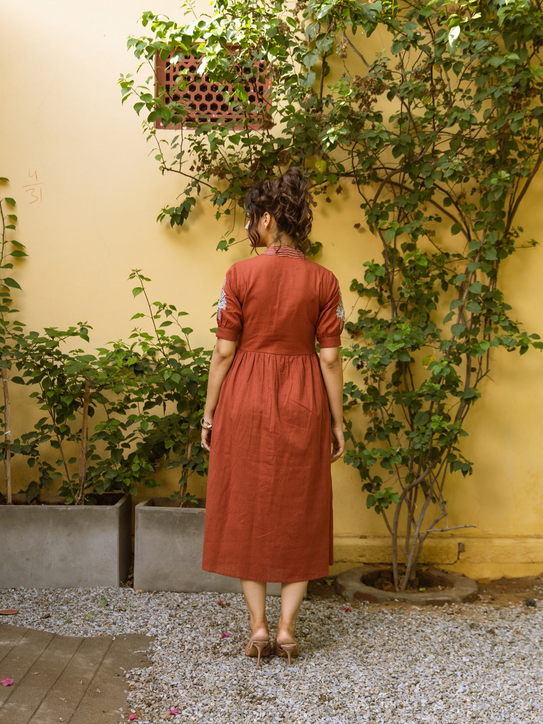 Rust Bloom Cotton Dress