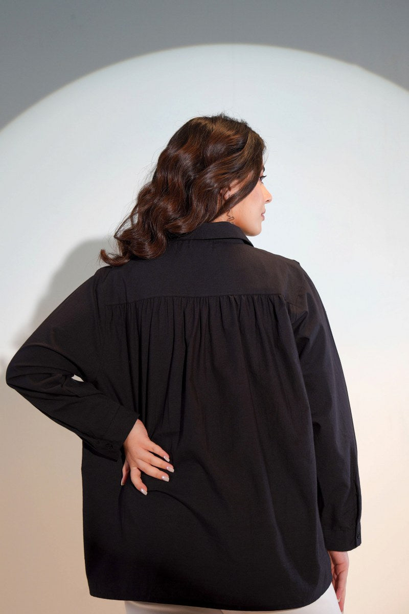 Graphite Thread Embroidered Shirt