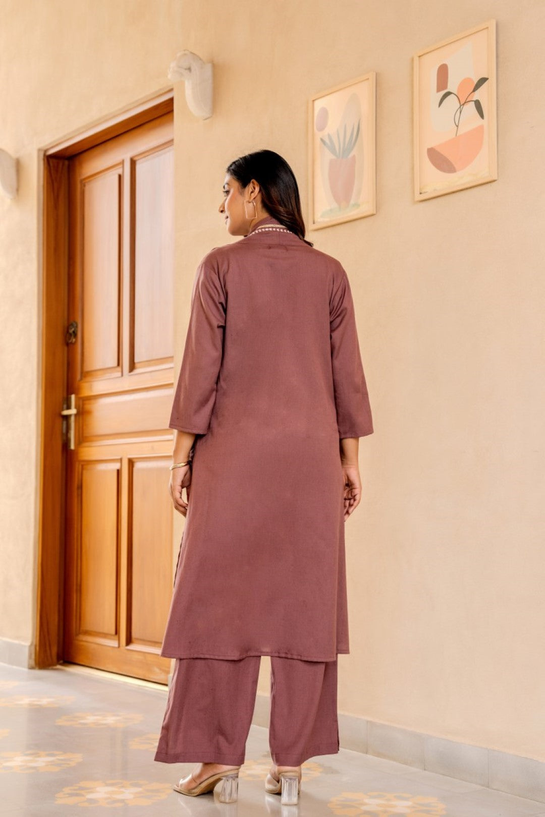 Stylish Mocha Cotton Fusion 3 Pc Set