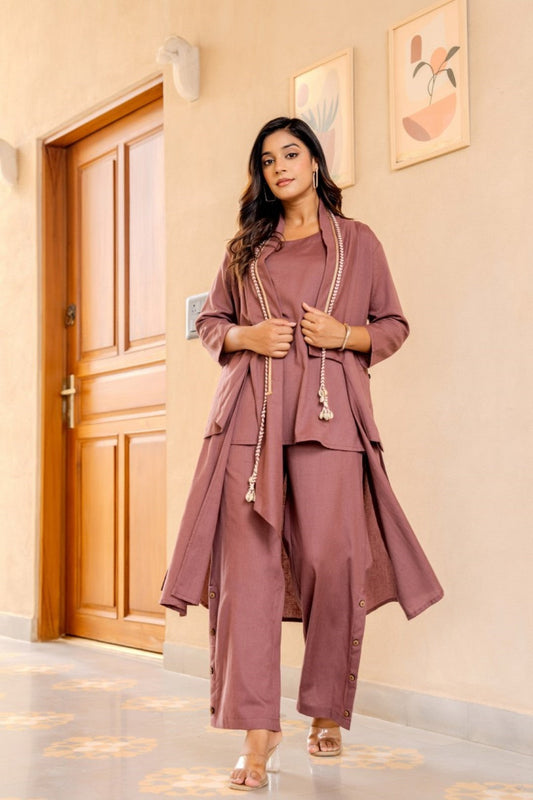 Stylish Mocha Cotton Fusion 3 Pc Set