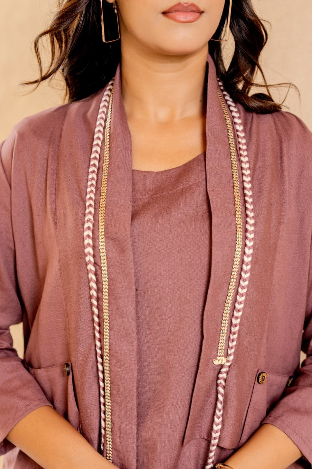 Stylish Mocha Cotton Fusion 3 Pc Set